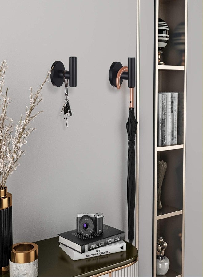 LUXIUR Wall Hooks for Hanging Strong 5Kg, Cloth Hook Stand for Bathroom and Kitchen, SUS 304 Grade Stainless Steel Robe Hook, Wall Hanger Hook, Bathroom Accessories, Matte Black, 2 Pack - Image 3
